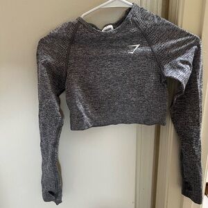 Gymshark Vital Seamless Long sleeve Gray Cropped Top size Small